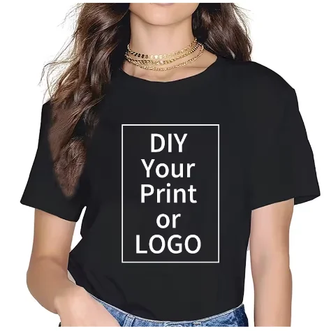 180g Custom Women Men Customised Printed 100% Cotton Short Sleeve Your Logo Photo Brand Text Tee Personalize Graphic Clothing - Image 4